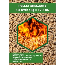 Pellet Mieszany 4,8 KWh / kg - paleta